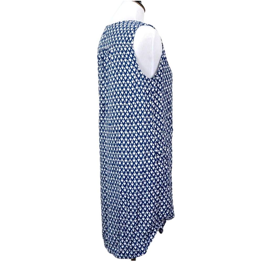 BeachLunchLounge Size M Kayla Shift Dress Boho Patterned Blue White - Picture 5 of 10